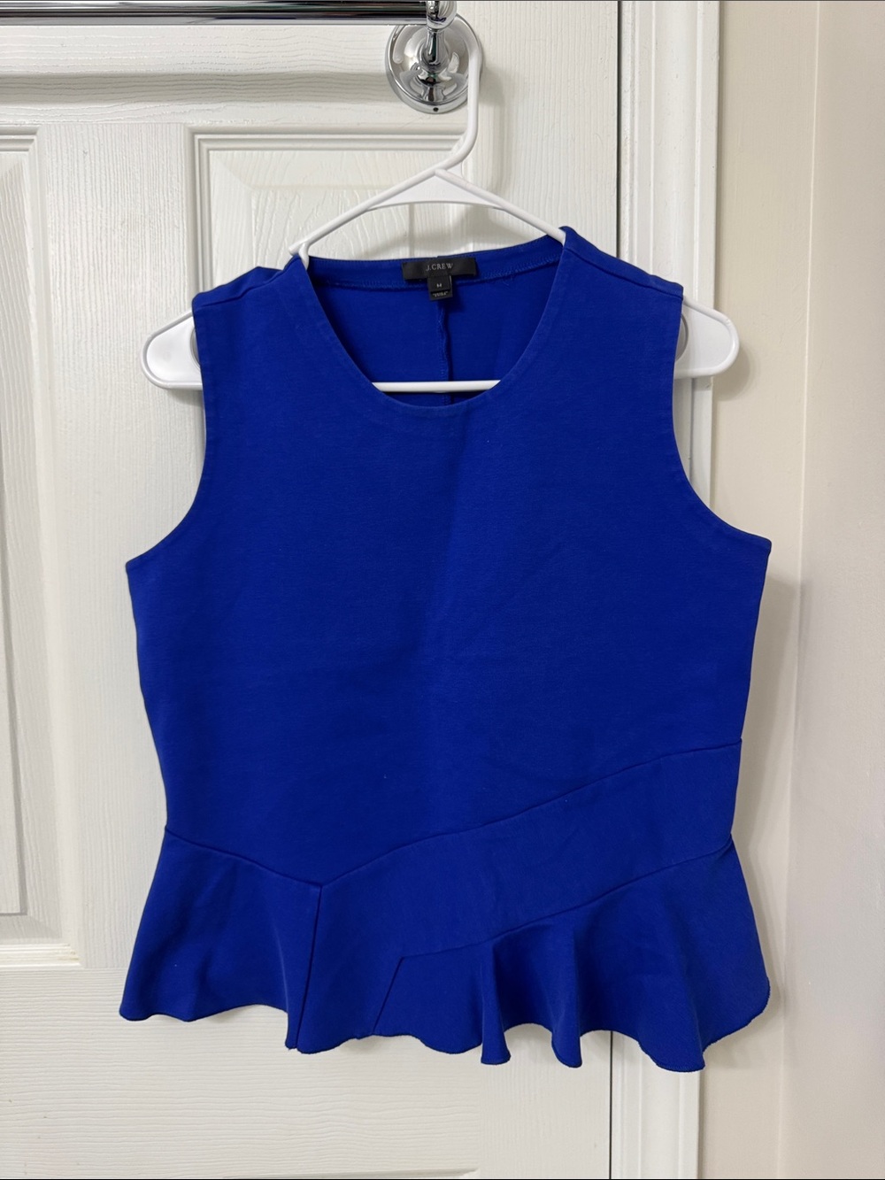J. Crew Cobalt Blue Sleeveless Peplum Shell